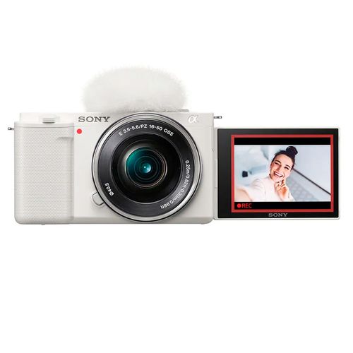 Cámara digital Alpha para Vlogs APS-C ZV-E10K ZV-E10K/WQ E38, con lente 16-50mm, micrófono incorporado, blanco